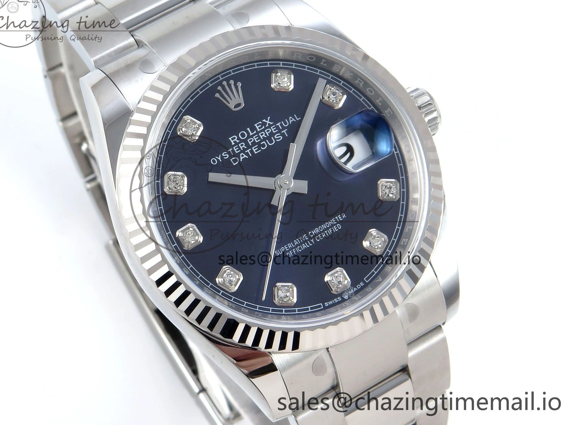 0108 DateJust 36 126234 EWEF Best Edition Blue Diamonds Dial on Oyster Bracelet A Resilient 695